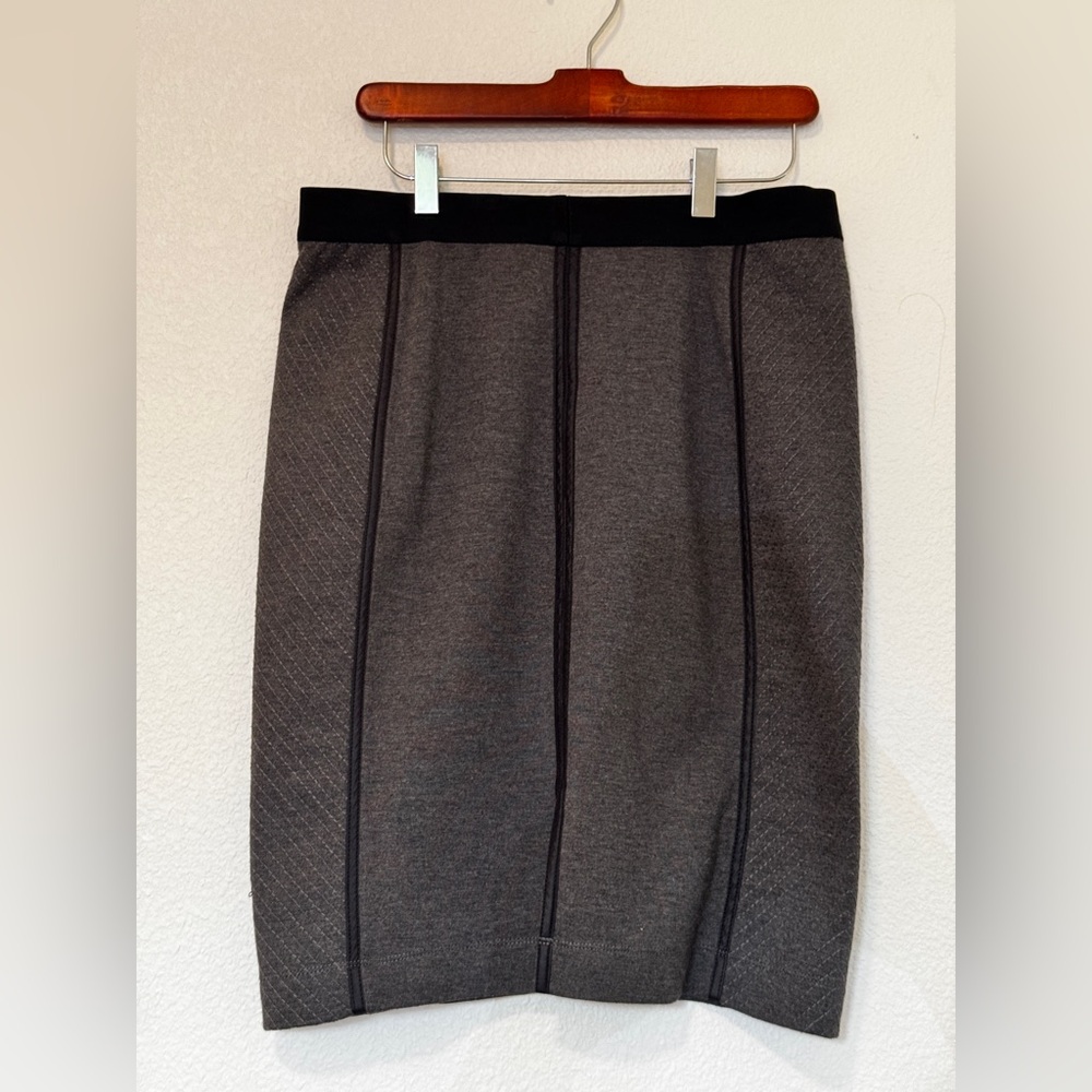 BCBGMaxAzria Gray Midi Pencil Skirt for Work